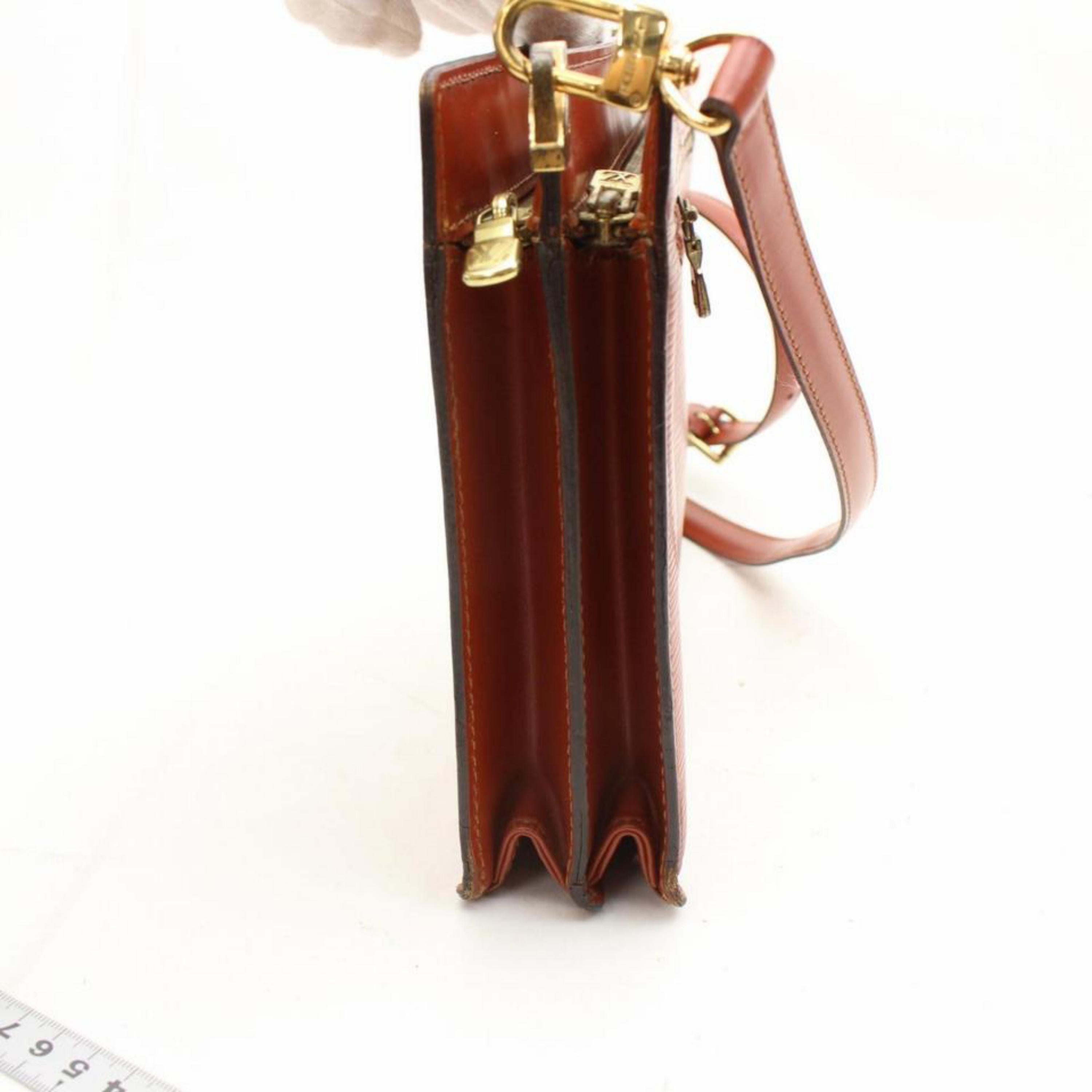 Louis Vuitton Enghien 2way 868552 Brown Leather Shoulder Bag For Sale 5