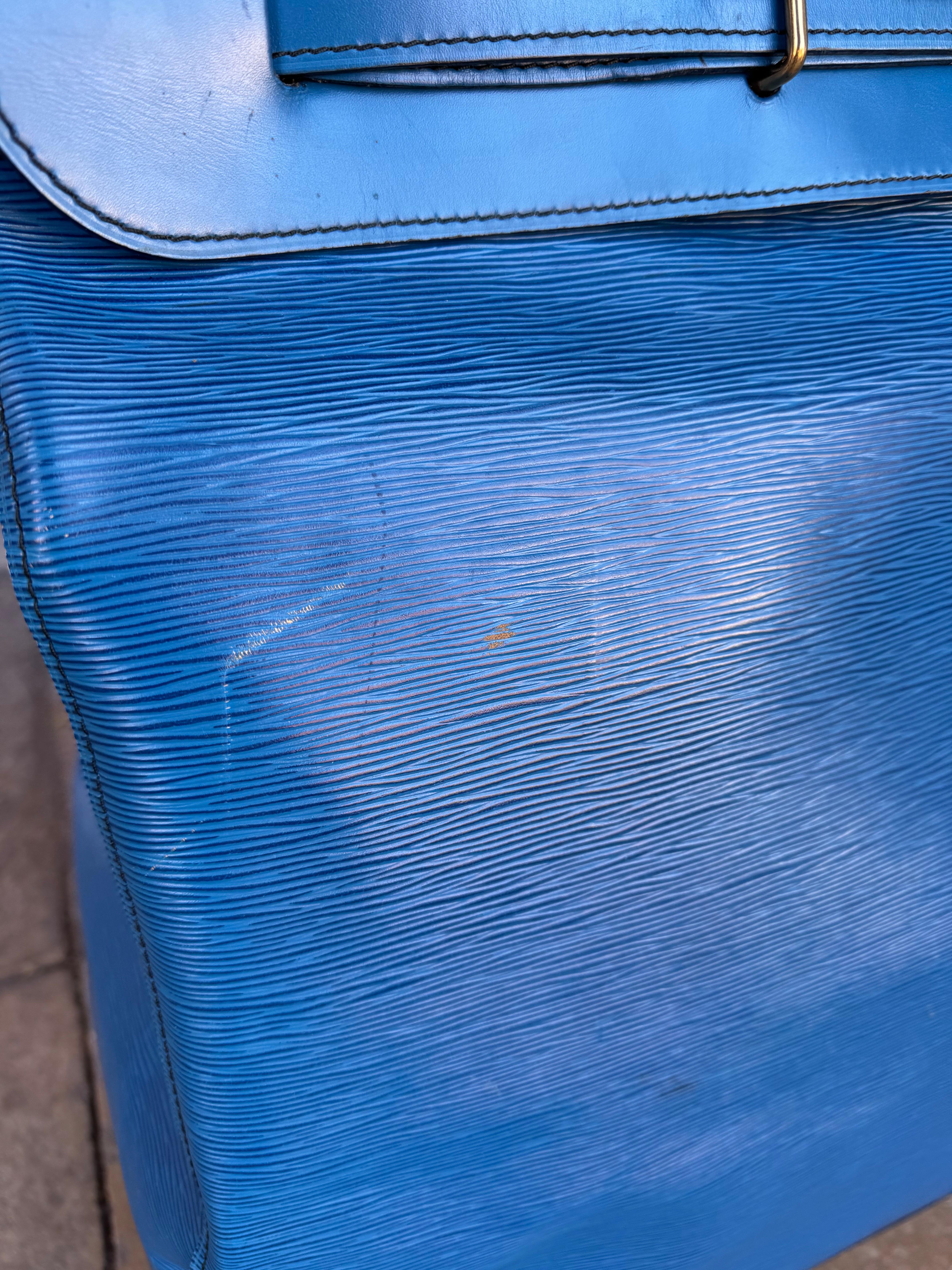 Louis Vuitton EPI Blaue Leder Dampftasche 55 im Angebot 2
