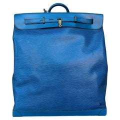 Louis Vuitton EPI Blue leather steamer 55 bag