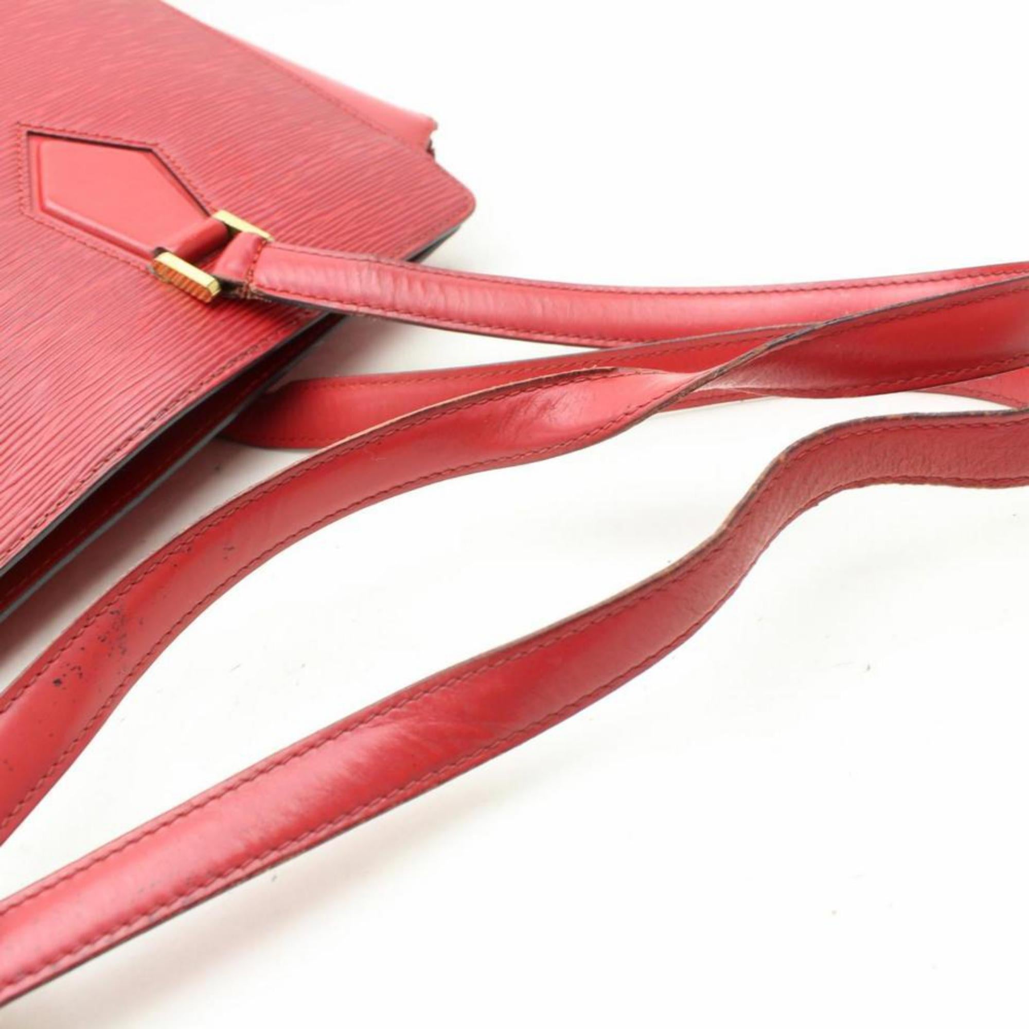 Louis Vuitton Epi Castillian Duplex Tote 869545 Red Leather Shoulder Bag For Sale 2