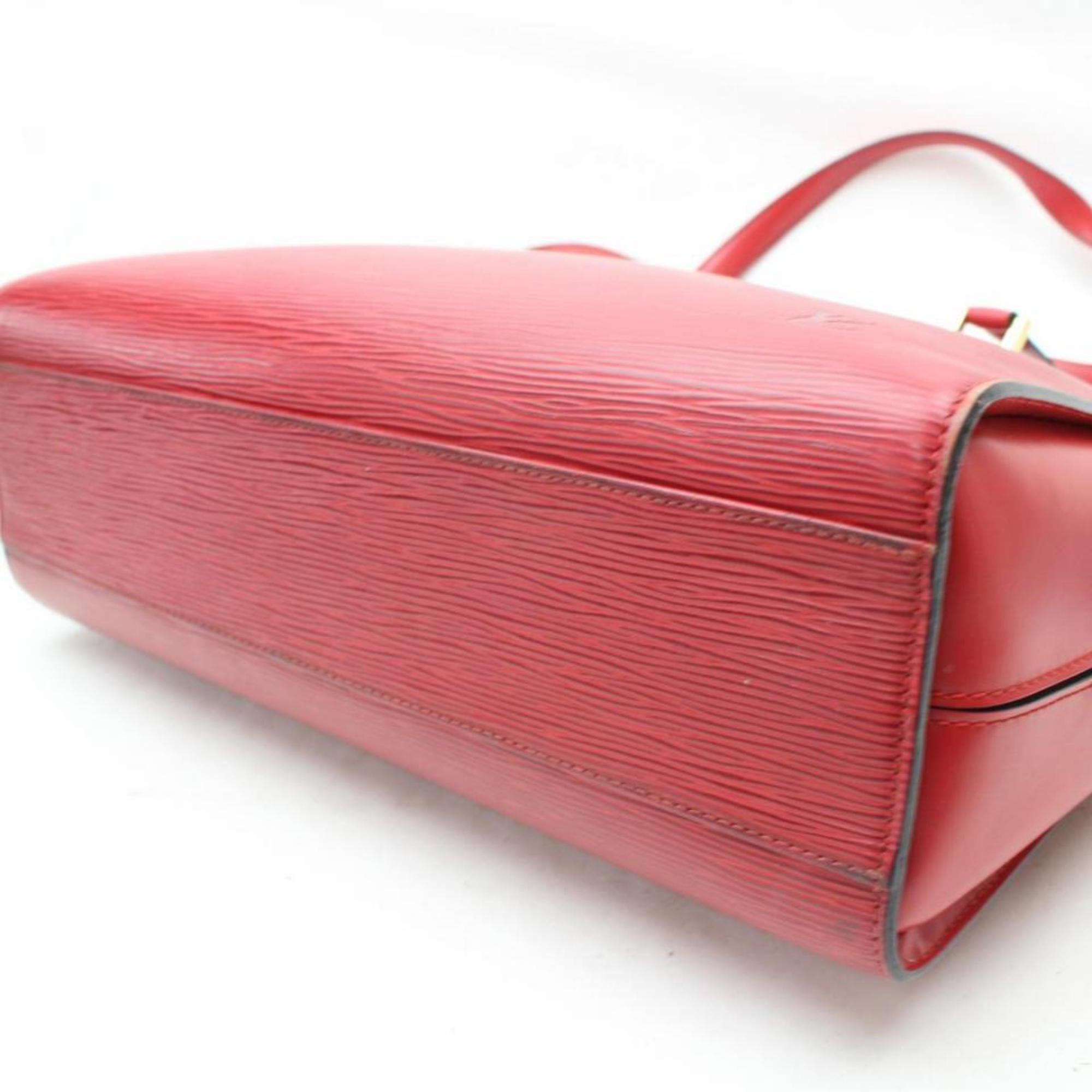 Louis Vuitton Epi Castillian Duplex Tote 869545 Red Leather Shoulder Bag For Sale 3