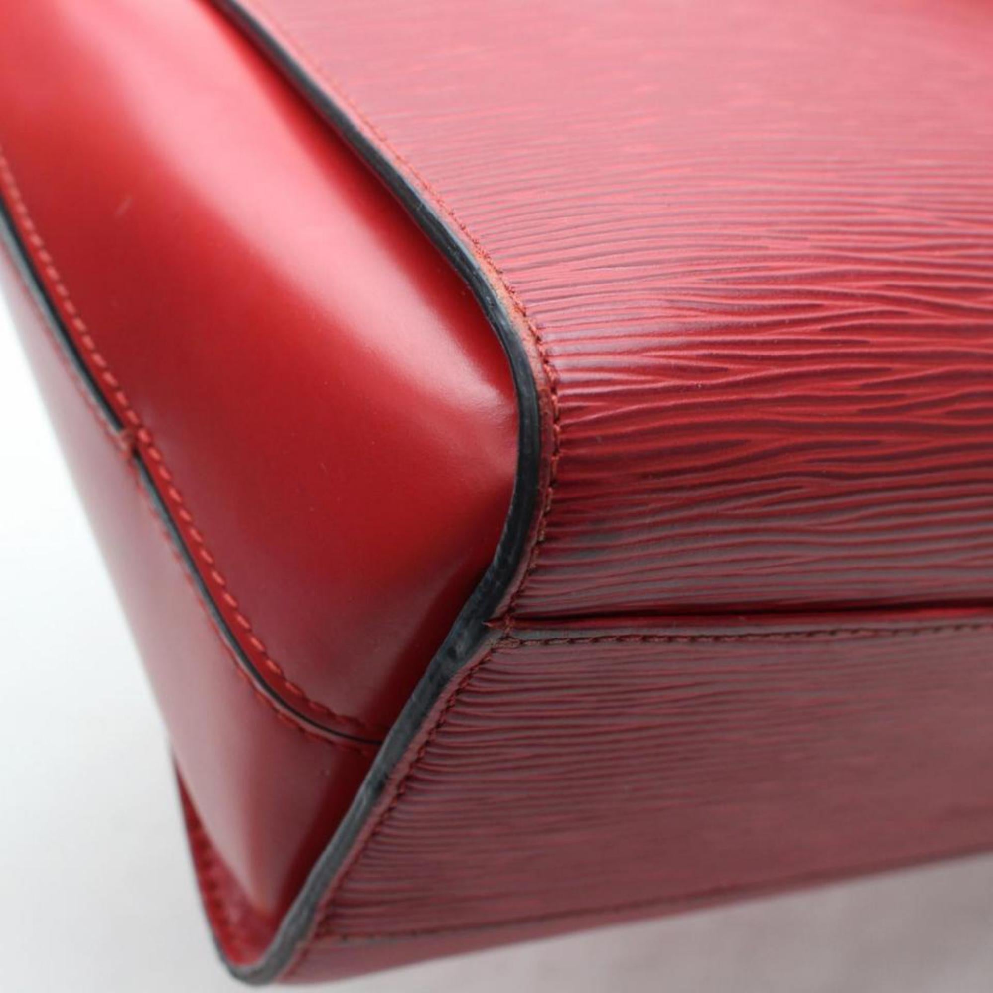 Louis Vuitton Epi Castillian Duplex Tote 869545 Red Leather Shoulder Bag For Sale 4