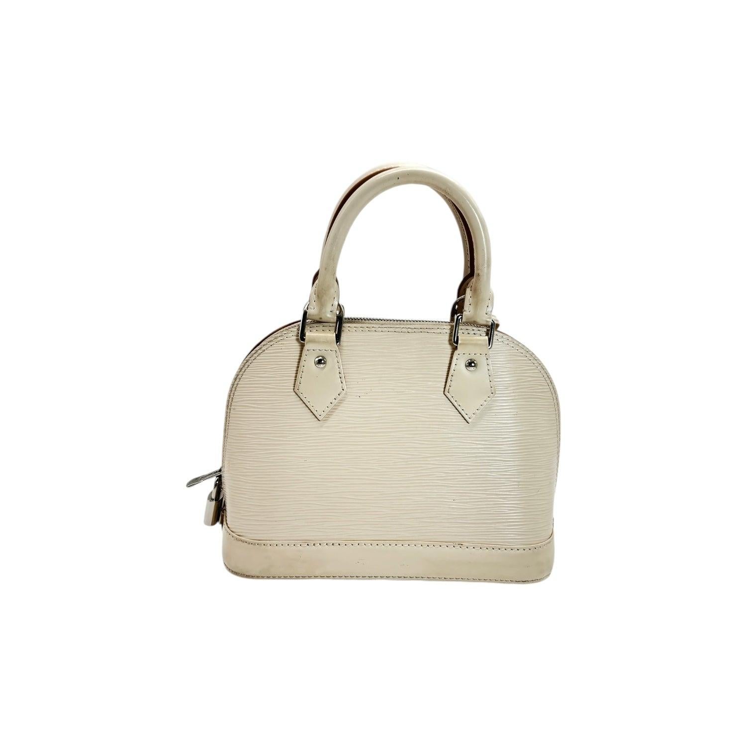 Beige Louis Vuitton Epi Jacquard Alma BB Quartz Handbag For Sale