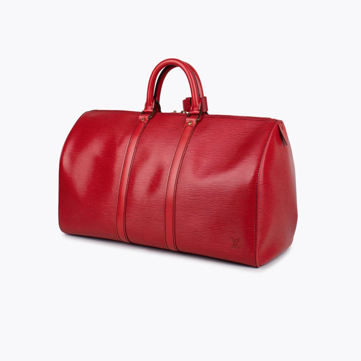 Women's or Men's Louis Vuitton Epi Keepall 45 Weekend Bag For Sale