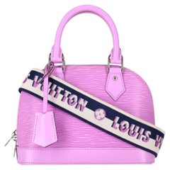 Louis Vuitton Epi Leather Alma BB Handbag With A Logo Jacquard Strap