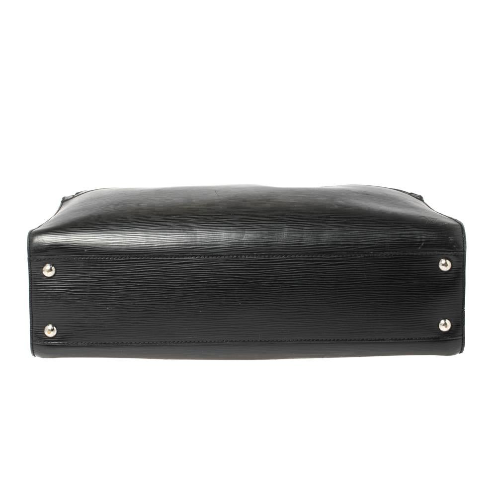 Black Louis Vuitton Epi Leather Bassano GM Briefcase