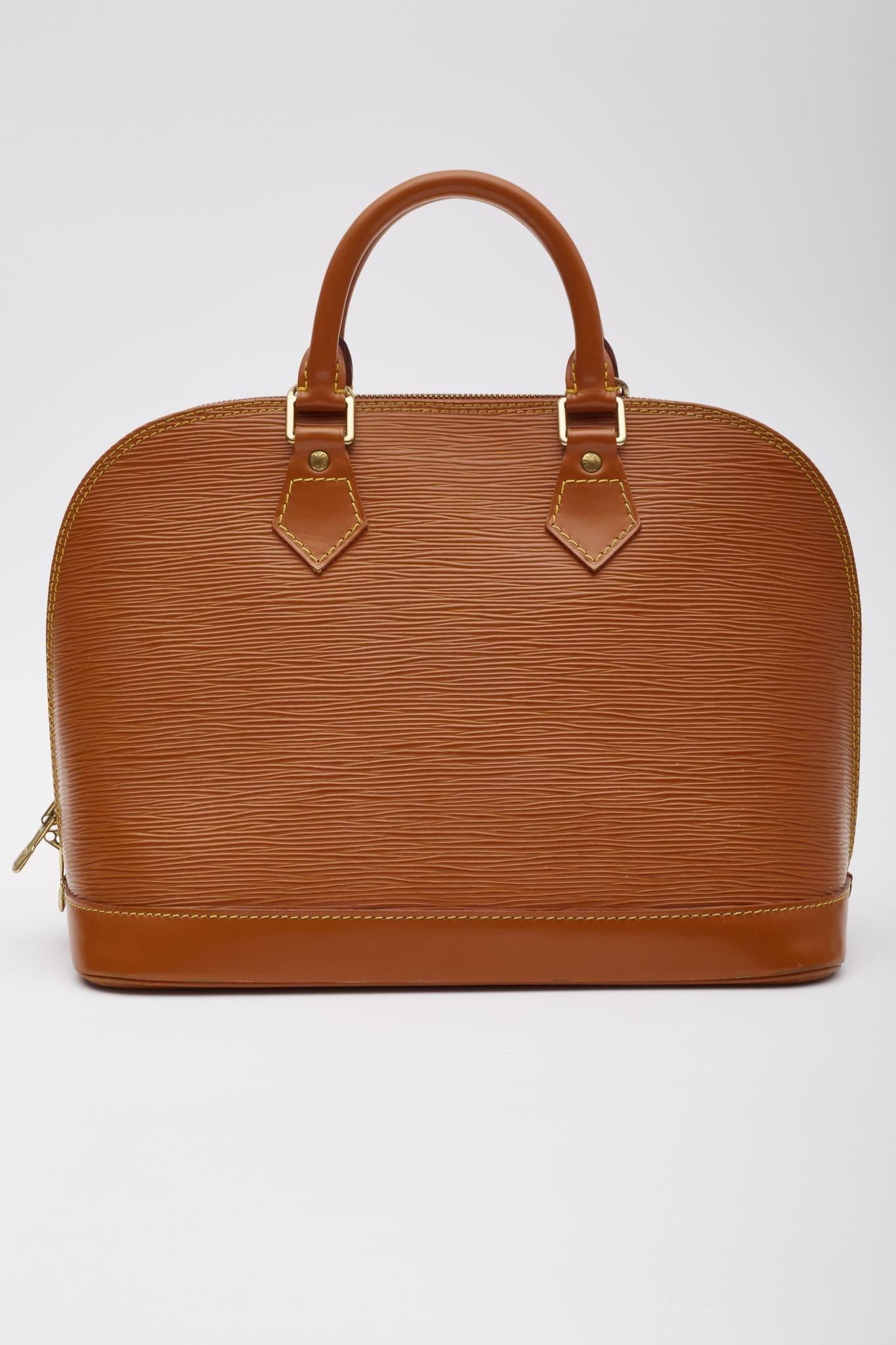 Women's Louis Vuitton Epi Leather Cipango Orange Alma Pm Handbag For Sale