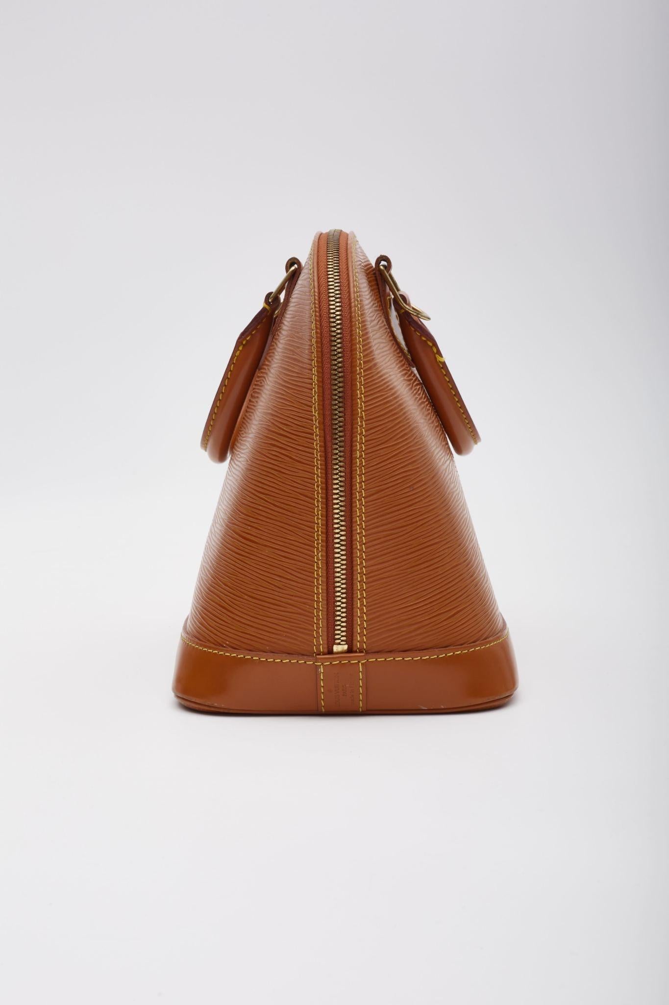 Louis Vuitton Epi Leather Cipango Orange Alma Pm Handbag For Sale 3