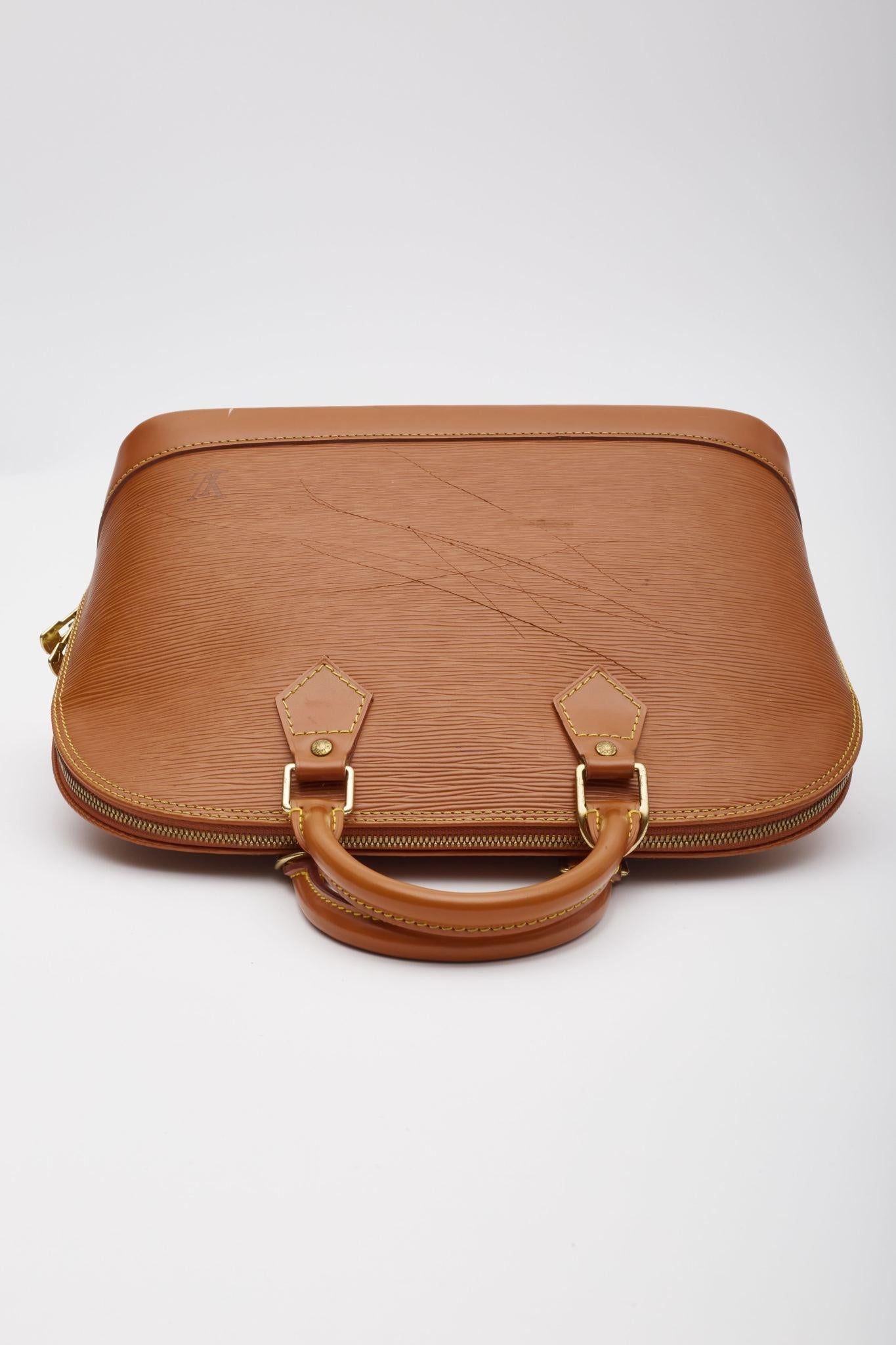 Louis Vuitton Epi Leather Cipango Orange Alma Pm Handbag For Sale 4