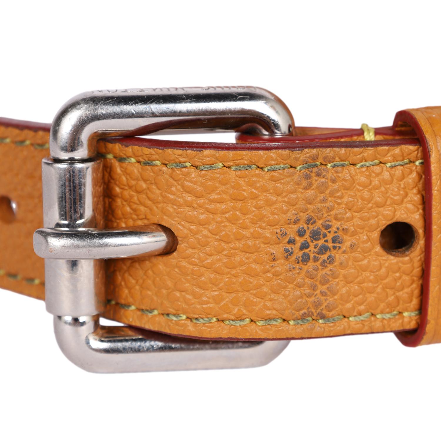 LOUIS VUITTON Epi Cuir Marelle Or Miel en vente 9