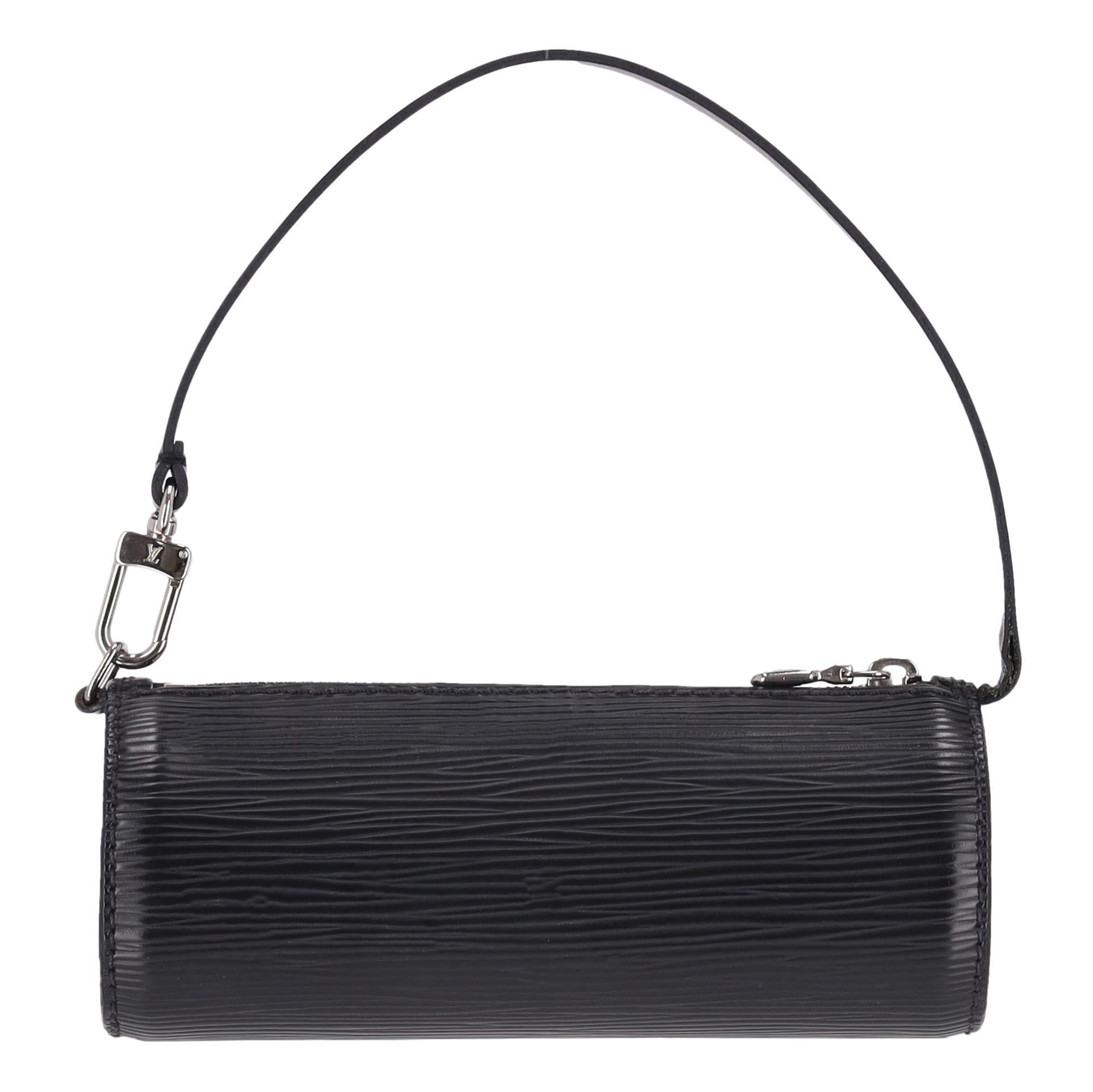 Louis Vuitton Epi Leather Mini Cylinder Papillon Pochette Bag

Black cylindrical shaped handbag crafted from LV's signature Epi leather.

Detailed with 'LV' logo embossment to the corner and silver, branded hardware.

Featuring zipped top and