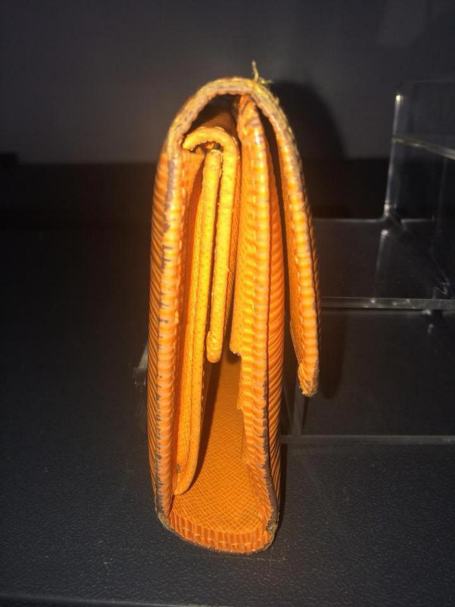 Louis Vuitton Epi Leather Orange Lvtl10 Wallet For Sale 6