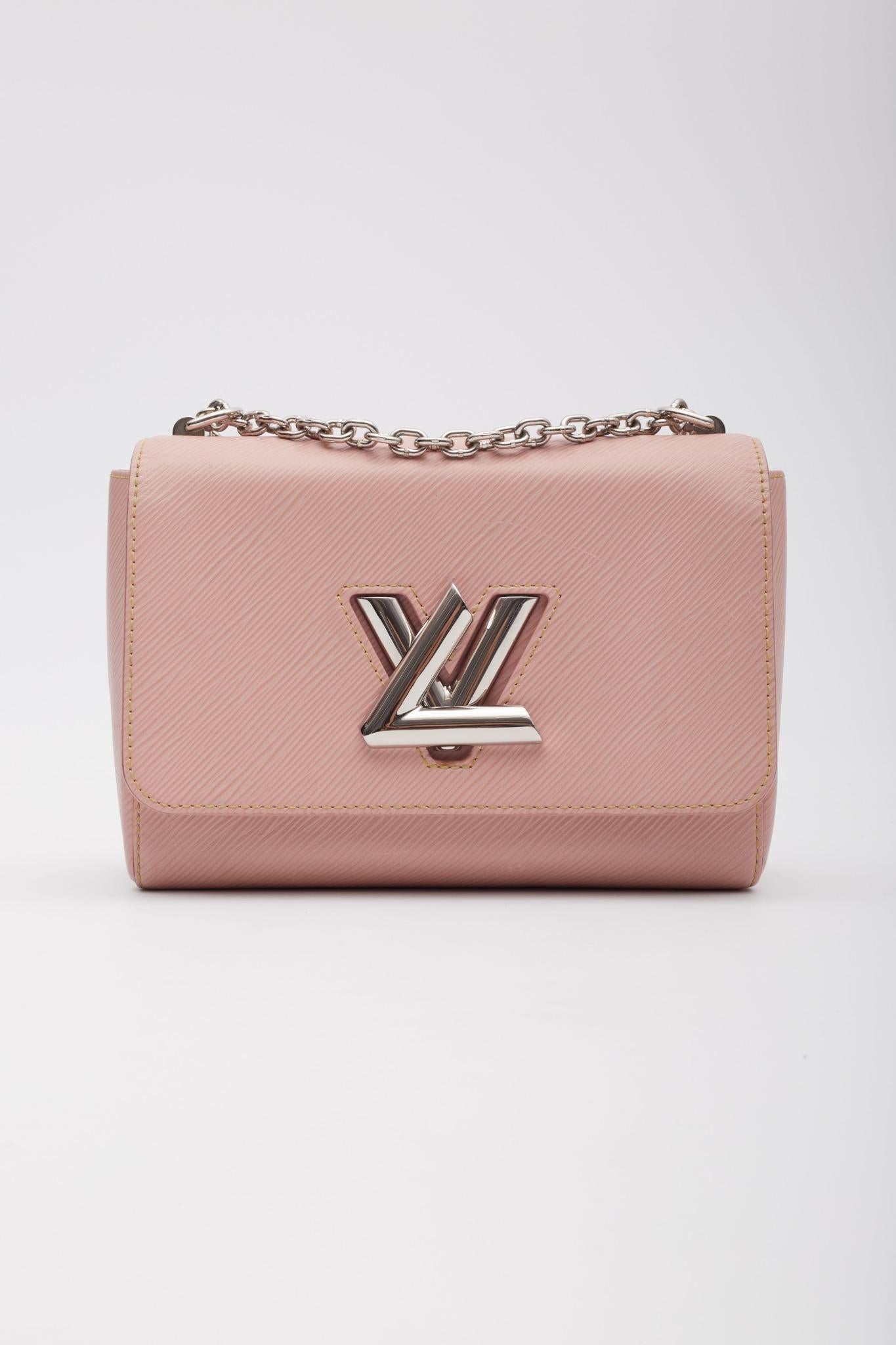 Louis Vuitton Epi Leather Rose Ballerine Twist Shoulder Bag Mm In Good Condition In Montreal, Quebec