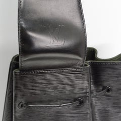 Louis Vuitton Epi Leather Sac a Dos Drawstring Bag Black