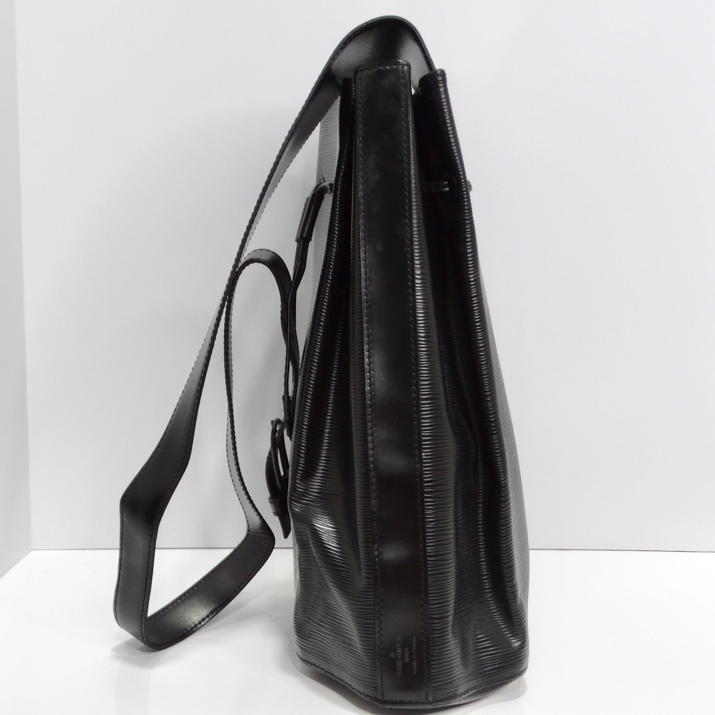 Louis Vuitton Epi Leather Sac a Dos Drawstring Bag Black Unisexe en vente