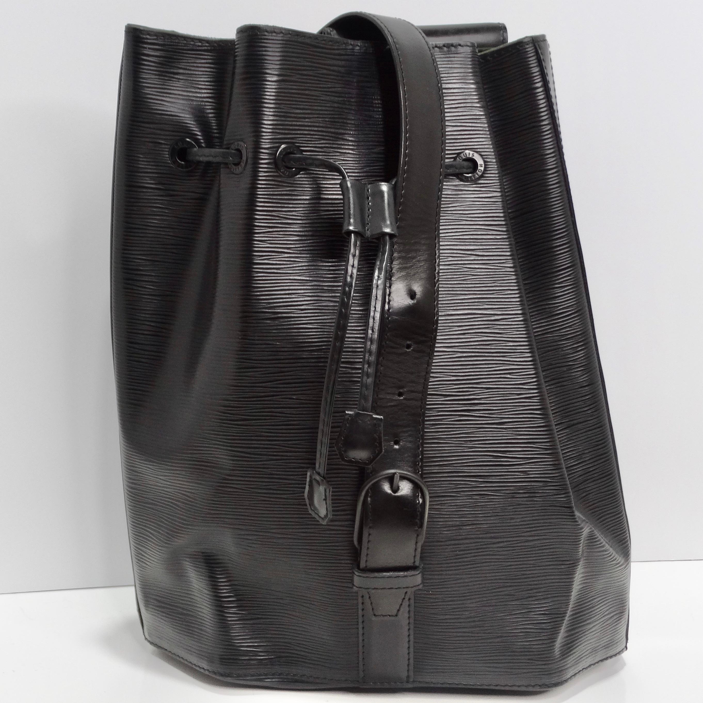 Louis Vuitton Epi Leather Sac a Dos Drawstring Bag Black For Sale 2