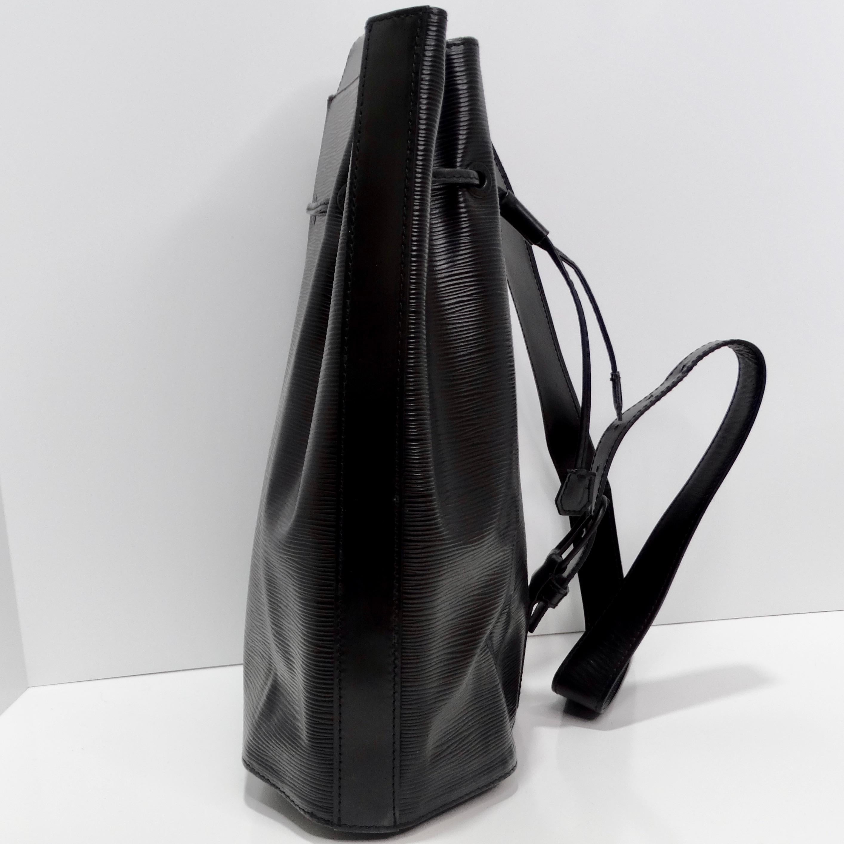 Louis Vuitton Epi Leather Sac a Dos Drawstring Bag Black For Sale 4