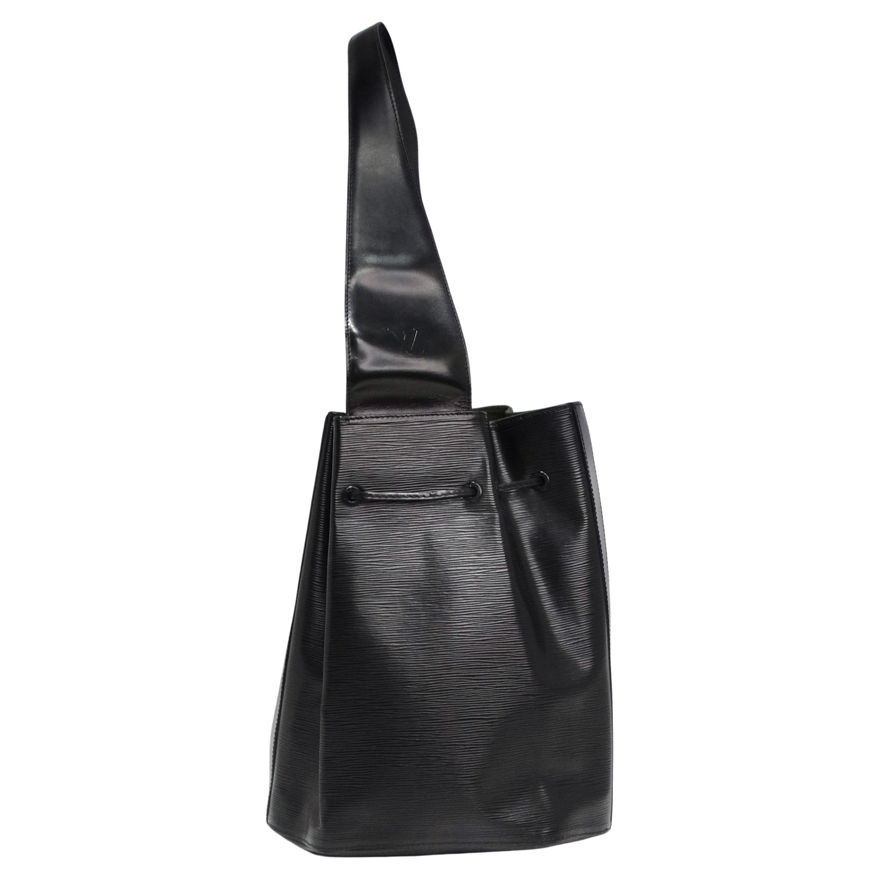 Louis Vuitton Epi Leather Sac a Dos Drawstring Bag Black For Sale