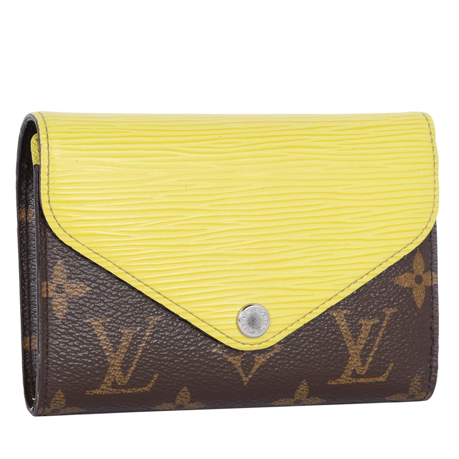Louis Vuitton Epi Monogram Marie-Lou Compact Wallet Pistache Yellow In Good Condition For Sale In Salt Lake Cty, UT