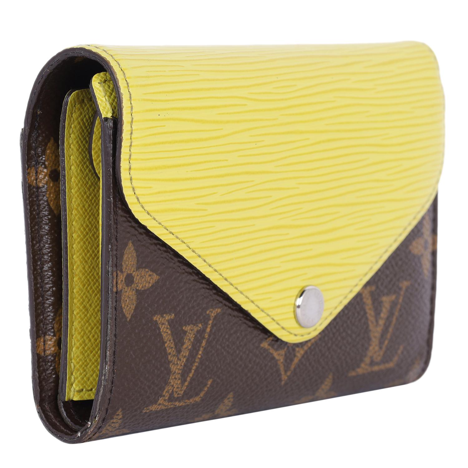 Women's Louis Vuitton Epi Monogram Marie-Lou Compact Wallet Pistache Yellow For Sale