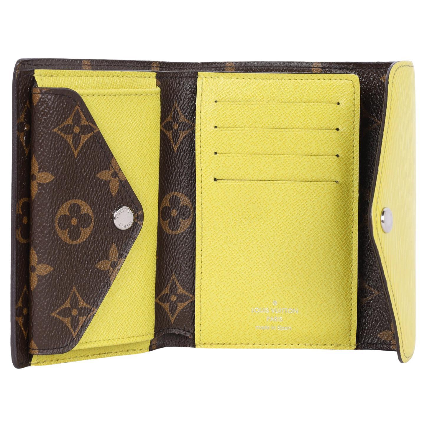 Louis Vuitton Epi Monogram Marie-Lou Compact Wallet Pistache Yellow For Sale