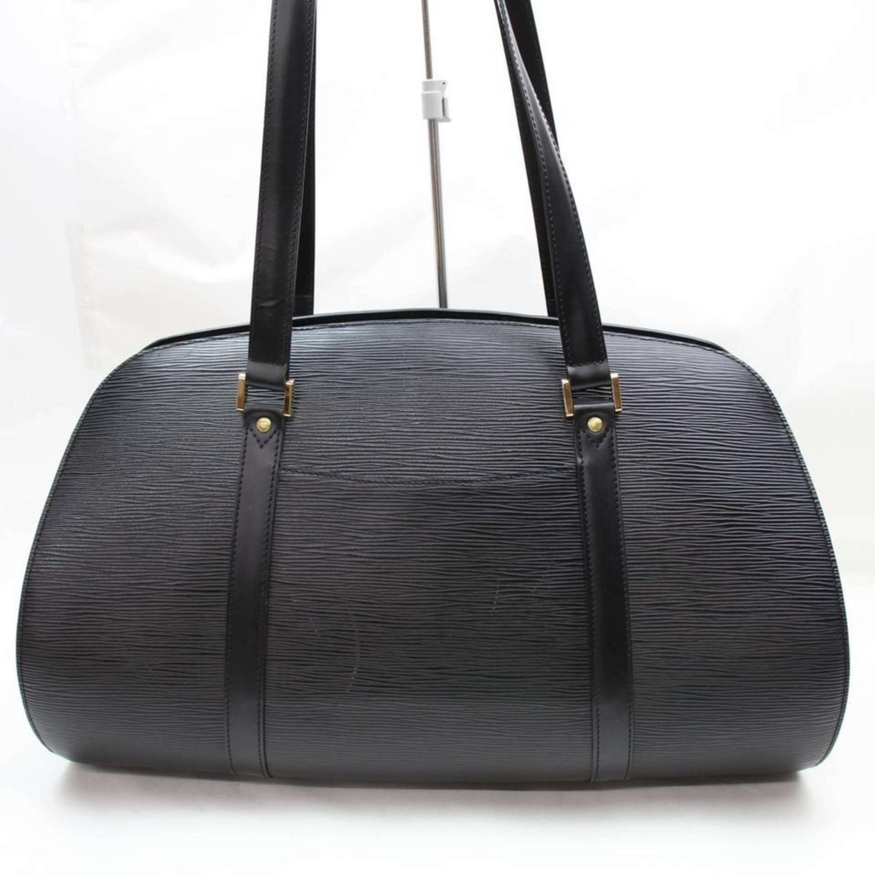 Louis Vuitton Epi Noir Solferino Gm 867425 Black Leather Weekend/Travel Bag For Sale 2