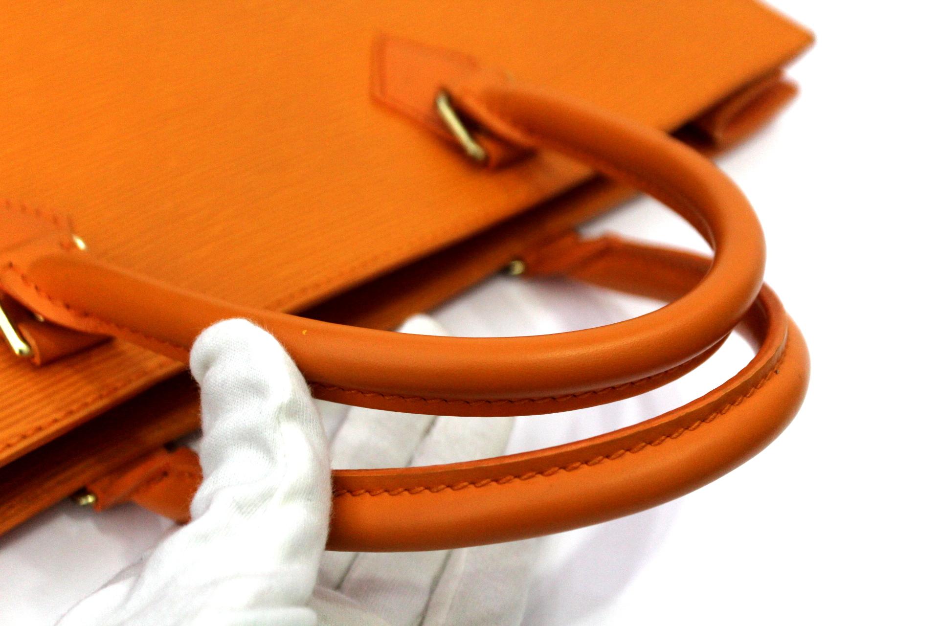 Louis Vuitton Epi Orange Leather Sac Plat Bag 1