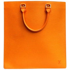 Louis Vuitton Epi Orange Leather Sac Plat Bag