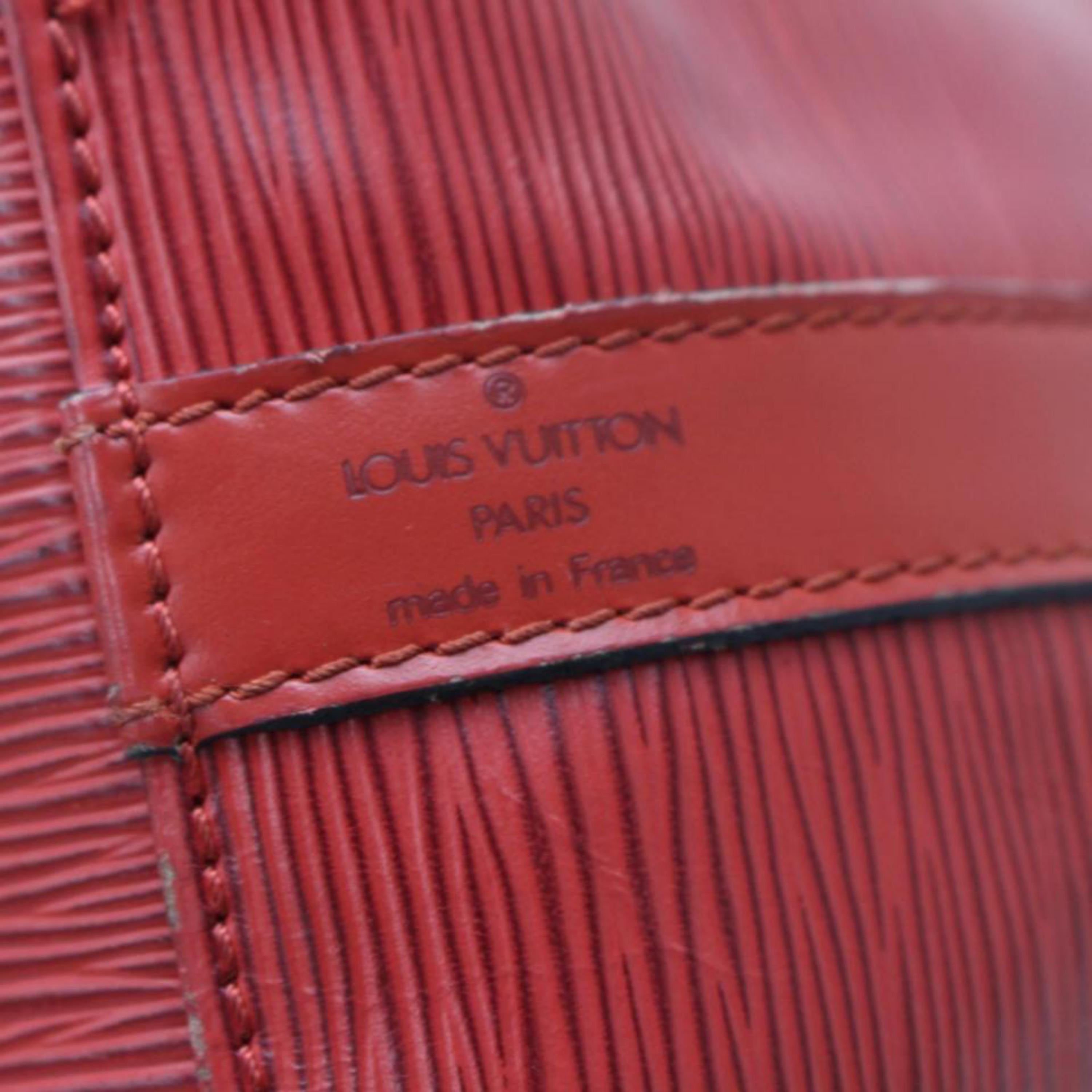 Louis Vuitton Epi Petit Noe Hobo 867986 Red Leather Shoulder Bag For Sale 7