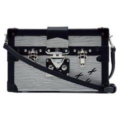 Louis Vuitton Epi Petite Malle Trunk Clutch Shoulder Bag M55309 in Silver
