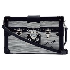 Louis Vuitton Epi Petite Malle Trunk Clutch Shoulder Bag M55309 in Silver