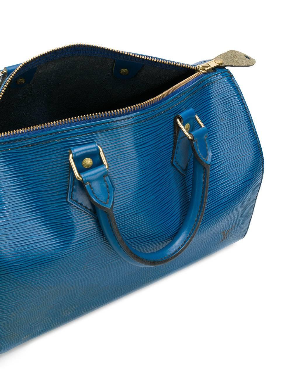 Blue Louis Vuitton Epi Textured Tote Bag