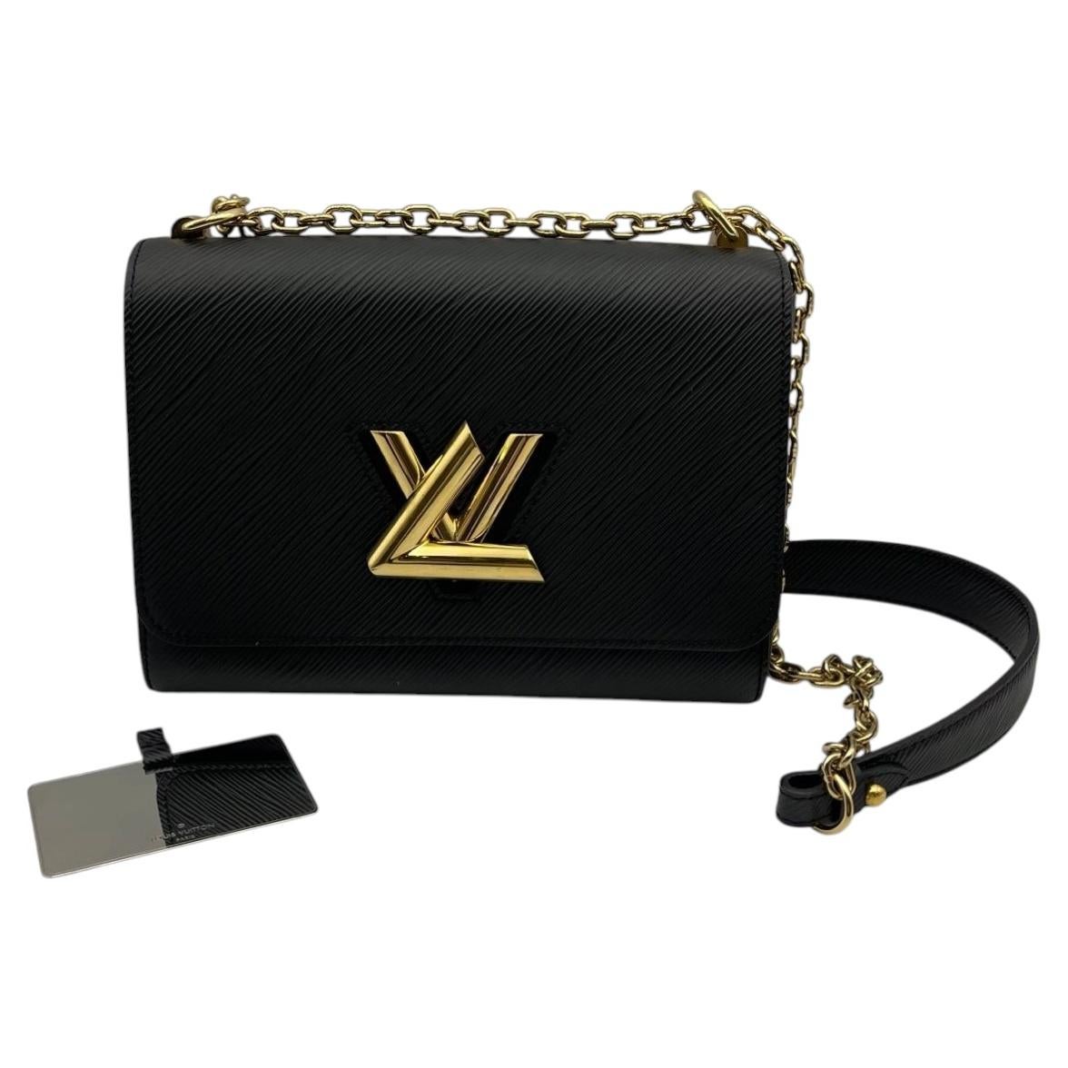 Louis Vuitton EPI Twist Shoulder Bag Black Leather Chain Bag