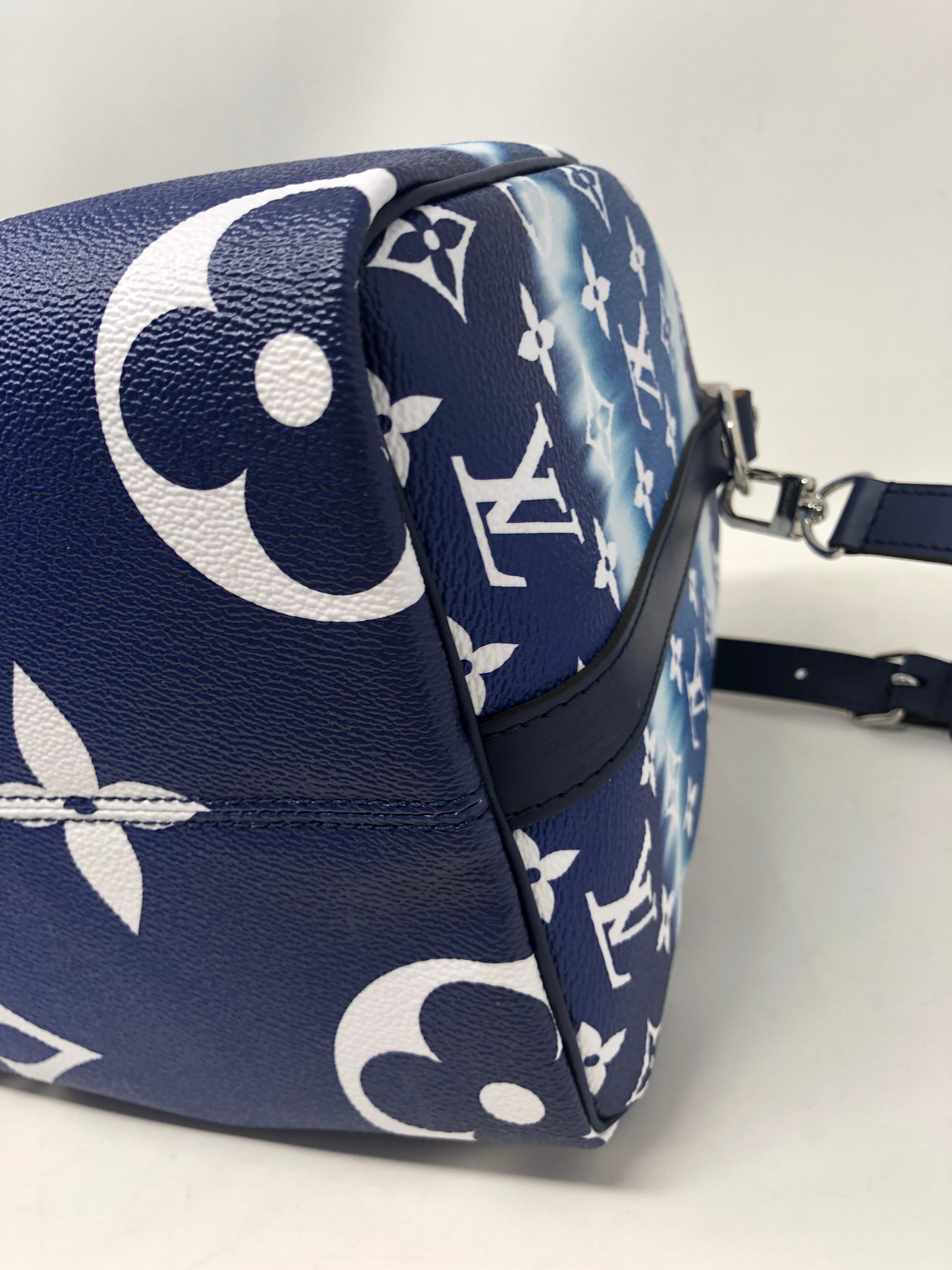 Louis Vuitton Speedy 30 Escale Bandouliere. Blue tye-dye design modeled after Japanese style of shibori. Beautiful effect and limited. Sold out at LV. Brand new with lock and keys. Includes LV dust cover. Guaranteed authentic. 