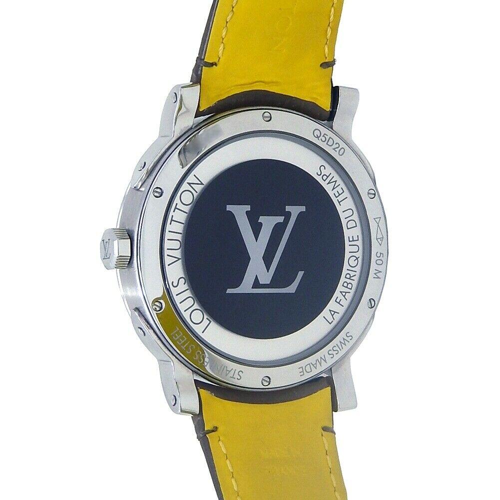 Louis Vuitton Montre Escale Time Zone automatique en acier inoxydable pour hommes Q5D20 Pour hommes en vente