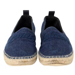 Louis Vuitton Espadrille 38 Denim Canvas Flats LV-0510N-0172