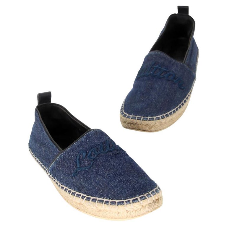 Louis Vuitton Navy Blue Monogram Denim Espadrille Loafers Size 41.5 Louis  Vuitton