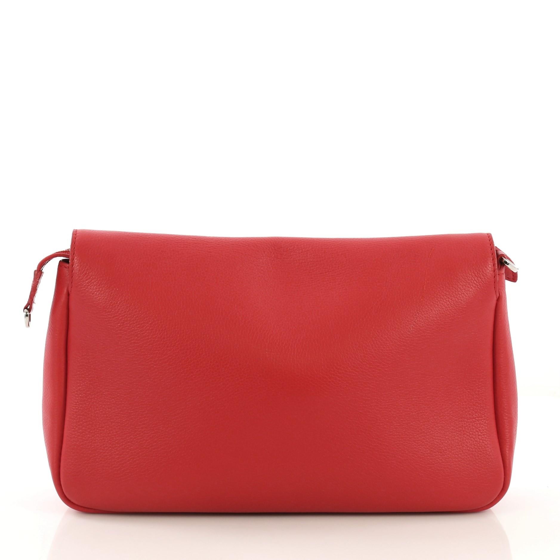 Red Louis Vuitton Essential Cuir Boheme Handbag Leather