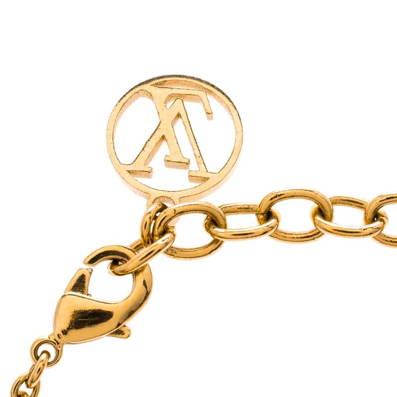 Louis Vuitton Essential M Gold Tone Bracelet (Zeitgenössisch)