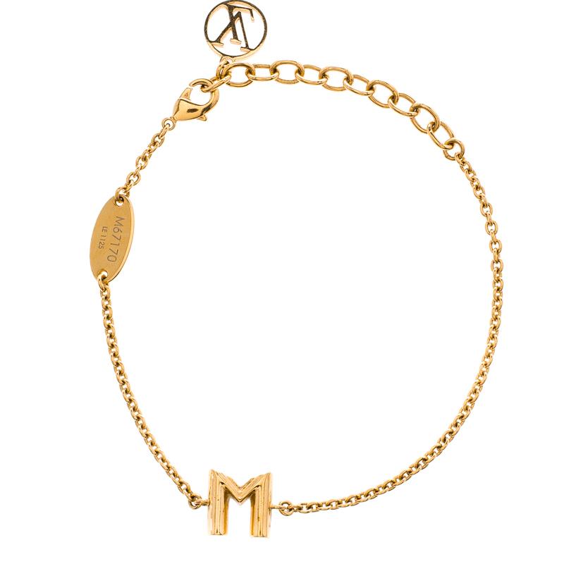 Louis Vuitton Essential M Gold Tone Bracelet