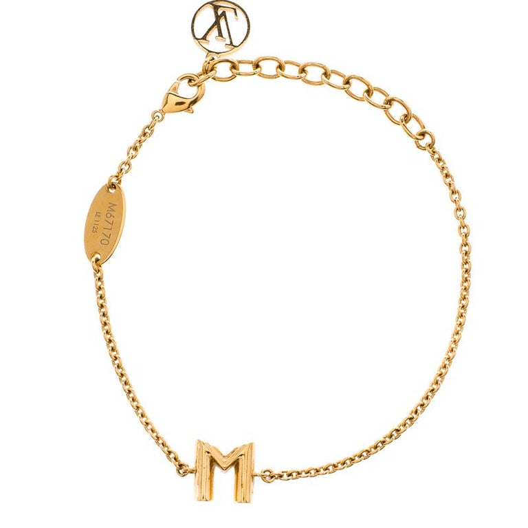 Louis Vuitton Essential M Gold Tone Bracelet For Sale at 1stdibs