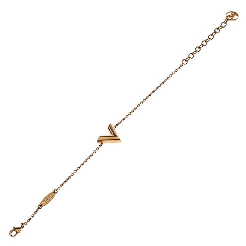 Contemporary Louis Vuitton Essential V Gold Tone Bracelet