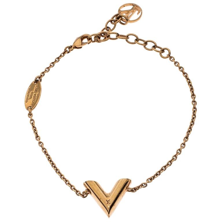 Louis Vuitton Essential V Gold Tone Bracelet