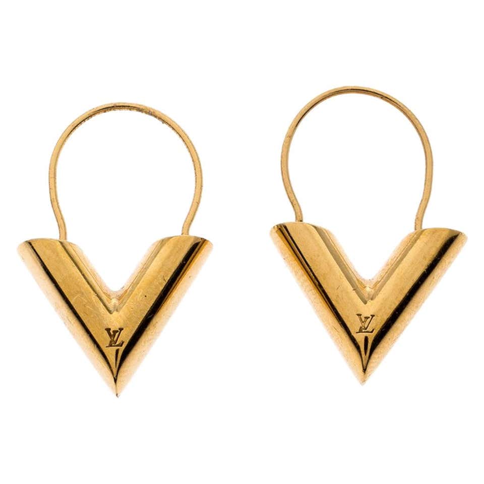 Louis Vuitton Essential V earrings at 1stDibs  lv earrings, v earrings  louis vuitton, louis vuitton earrings