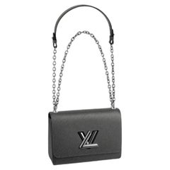 Louis Vuitton Etain Metallic Gray Epi Grained Leather Twist MM 