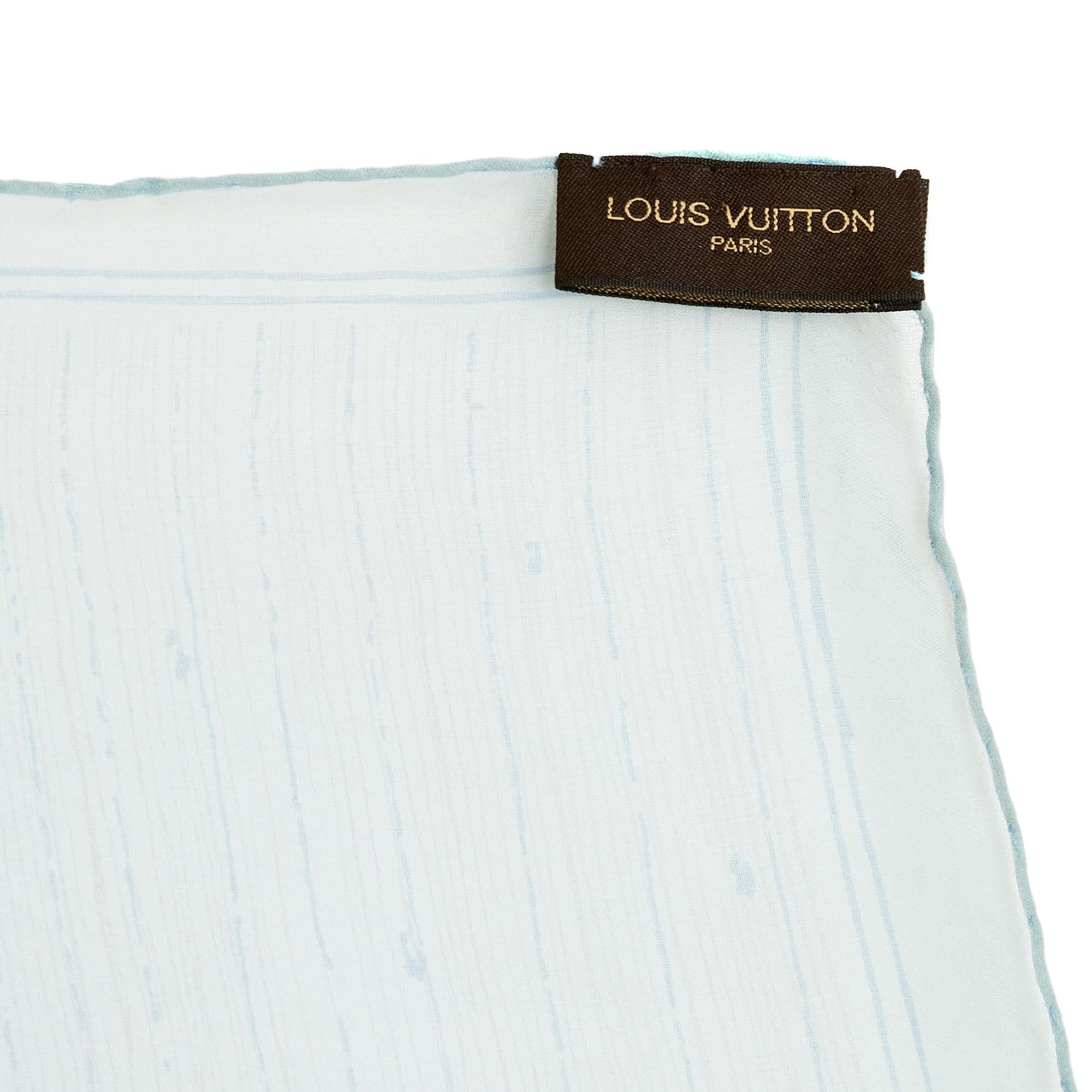 Femenino o masculino Louis Vuitton Etole Les Decors Parisiens au XIXe LV Bufanda de muselina de seda azul en venta