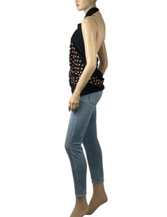 Louis Vuitton EU 36 Black Halter Top With Heart-patterned Bow Detail