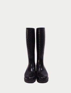 Louis Vuitton Black Monogram Rain Boots - EU 40