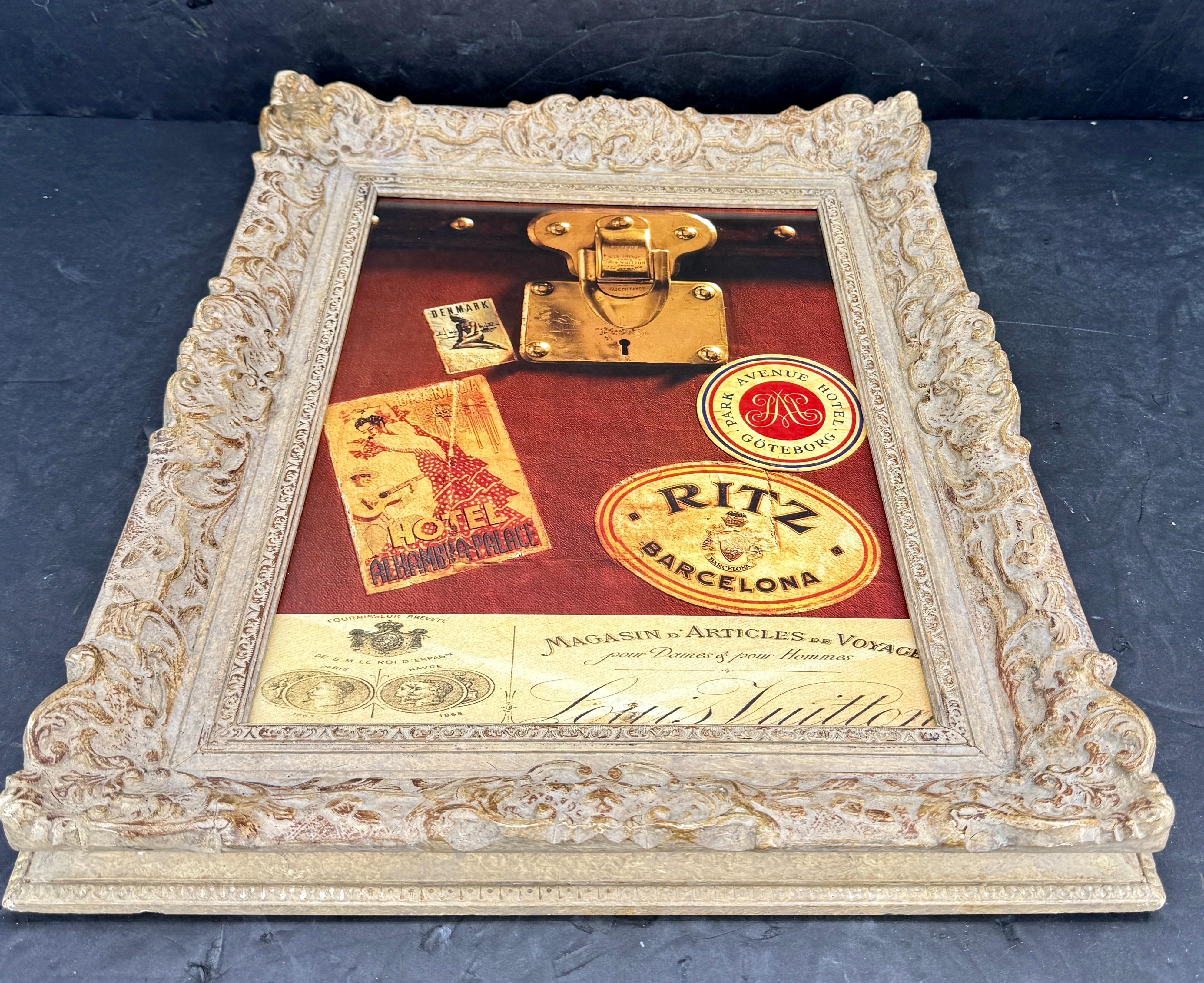 Louis Vuitton European Travel Trunk Kunstdruck gerahmt (Rokoko) im Angebot