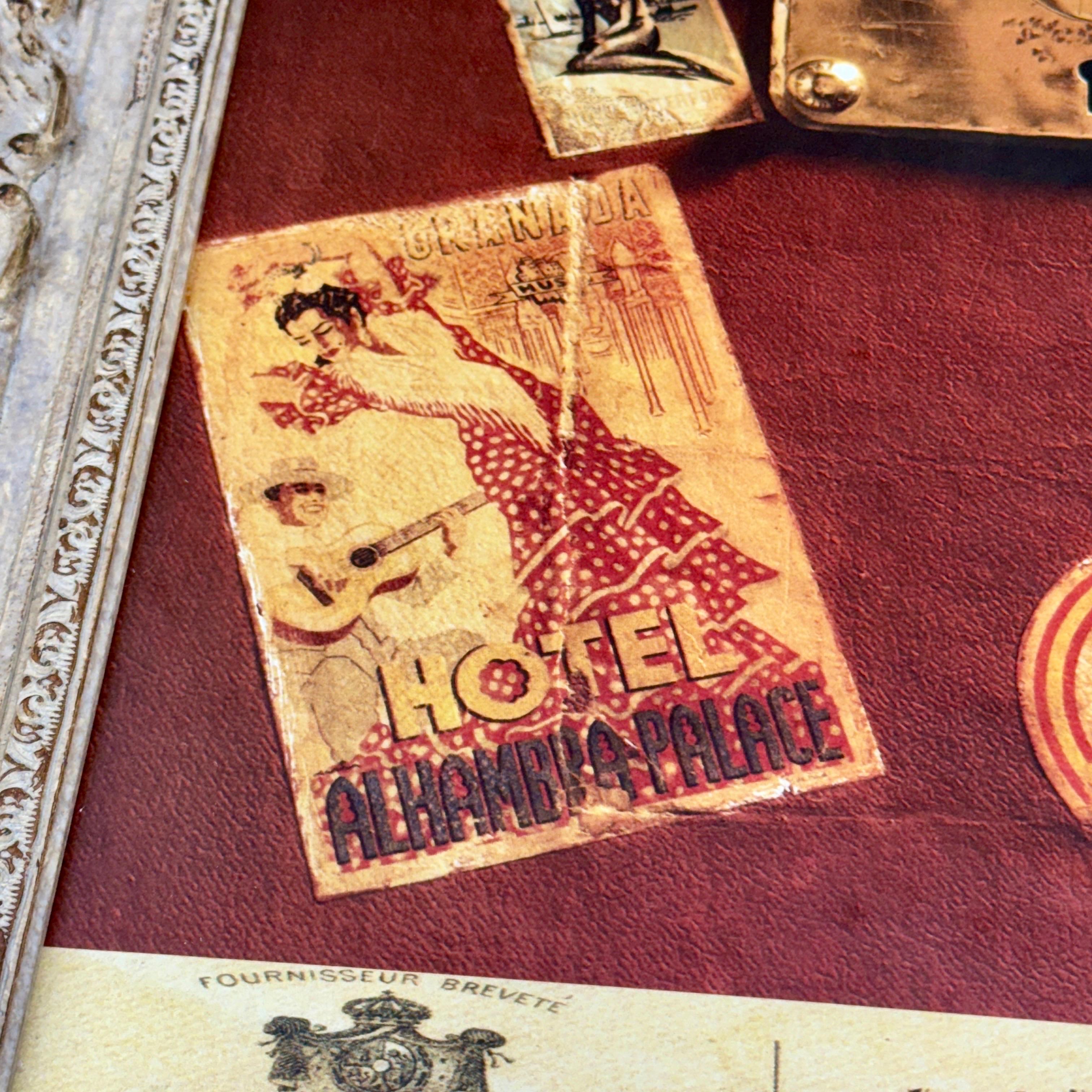 Louis Vuitton European Travel Trunk Kunstdruck gerahmt (Handgefertigt) im Angebot